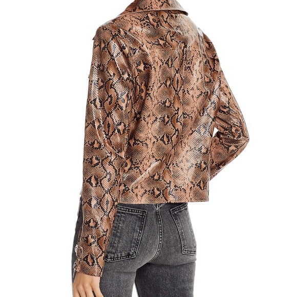 BLANKNYC Snake Print Faux Leather Moto Jacket xs - Picture 2 of 5